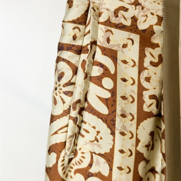 Zara Womens Silky Satin Paisley Wide Leg Pant Size M Flowy Boho Hippie Festival - Picture 5 of 6